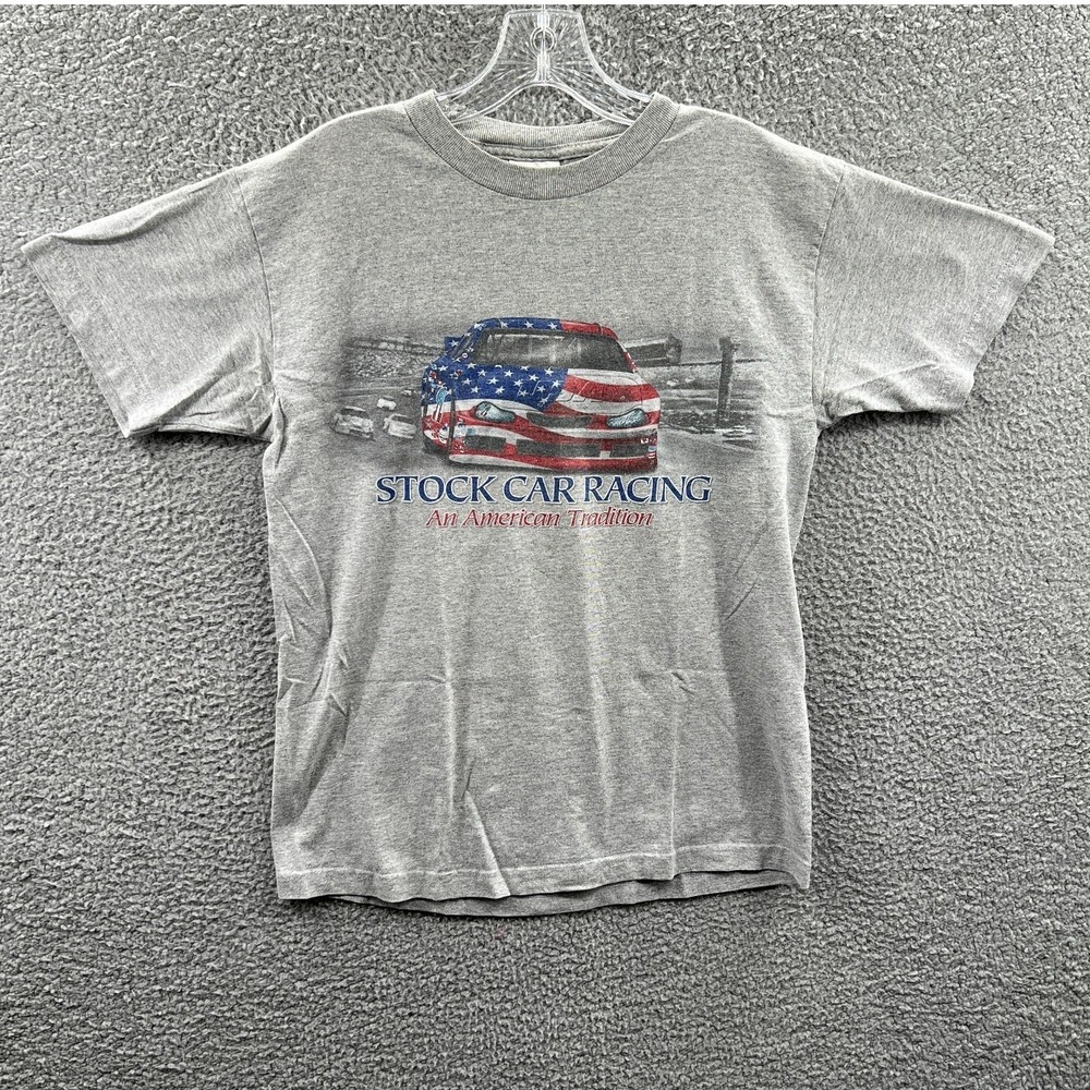 Mens Racing Graphic T Shirt M Y2K Americana Motorsports Retro Streetwear Classic